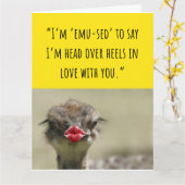 かわいいEMUバードバレンタニおもしろいーカード カード (黄色い花)