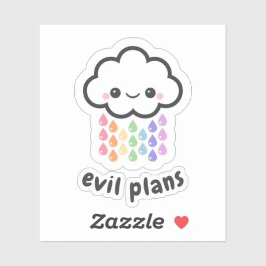 かわいいEvil Plans Cloud シール (シート)