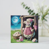 かわいいEweとラムのグリーティングカード シーズンカード (スタンド正面)