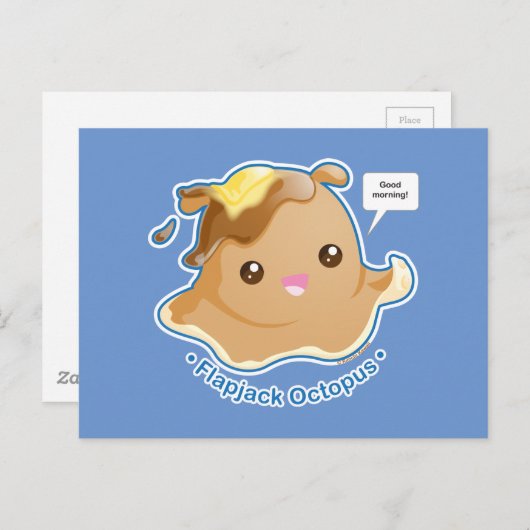 かわいいFlapjackのタコ ポストカード (正面/裏面)