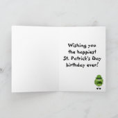 かわいいFuzziesの誕生日のセントパトリックの日カード カード (内部)