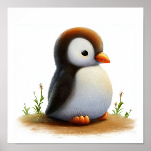 かわいいGentooペ絵を描ンギンの3D水彩画 ポスター (正面)