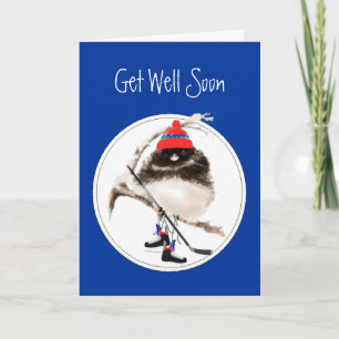 かわいいGet Well Soon Ice Hockeyスポーツバード カード
