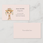 かわいいGIraffeベビーシッター育児プロバイダー 名刺 (正面/裏面)