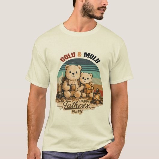 かわいいGolu父の日ベアファミリー Tシャツ (正面)