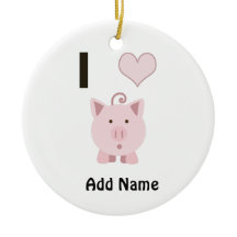 かわいいIのハートのブタDesgin