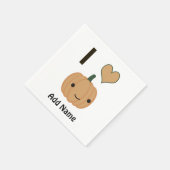 かわいいIハート（愛）かぼちゃ スタンダードカクテルナプキン (角)