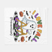 かわいいIラブ秋防止フィジカルセラピー幽霊 フリースブランケット (正面(横))