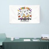 かわいいIラブ秋防止フィジカルセラピー幽霊 横断幕 (トレードショー)