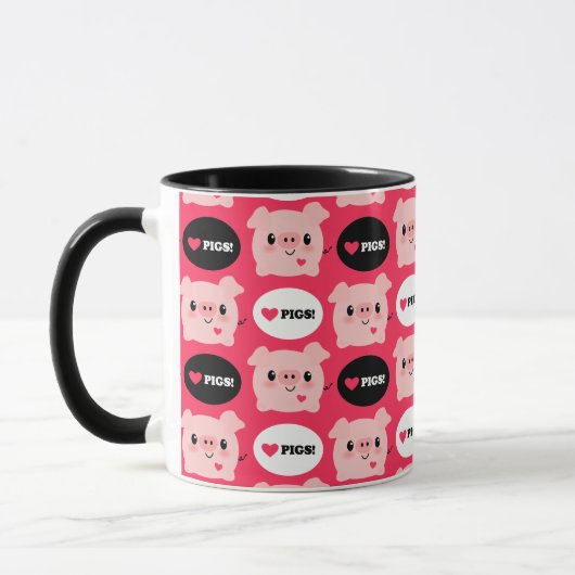 かわいいI愛ブタ マグカップ (左)