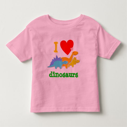 かわいいI愛恐竜のTシャツ トドラーTシャツ (正面)