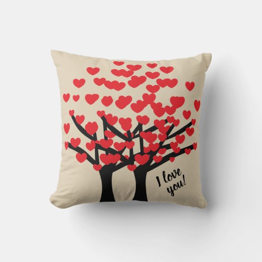 かわいいI愛愛木のデザイン クッション (正面)