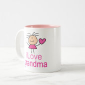 かわいいI愛祖母のTシャツ ツートーンマグカップ (正面左)