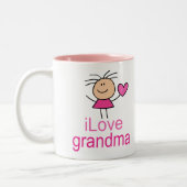 かわいいI愛祖母のTシャツ ツートーンマグカップ (左)