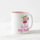 かわいいI愛私の夫のTシャツ ツートーンマグカップ (正面右)