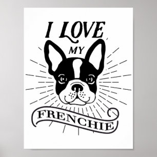 かわいいI愛Frenchie私のポスター ポスター
