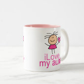かわいいI愛T-shirt私の叔母さん ツートーンマグカップ (正面右)