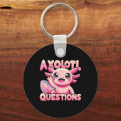 かわいいI Axolotl質問おもしろいAxolotl キーホルダー (正面)