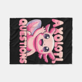 かわいいI Axolotl質問おもしろいAxolotl フリースブランケット (正面(横))