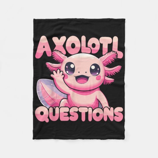 かわいいI Axolotl質問おもしろいAxolotl フリースブランケット (正面)