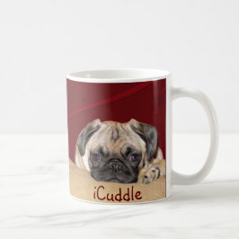 かわいいiCuddleのパグの子犬 コーヒーマグカップ