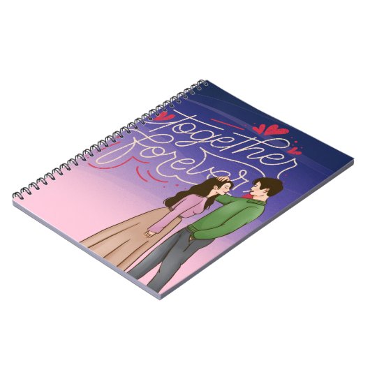 かわいいKドラマのカップルが登場するロマンチックなノートブックカバー ノートブック (左側)