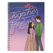 かわいいKドラマのカップルが登場するロマンチックなノートブックカバー ノートブック (正面)