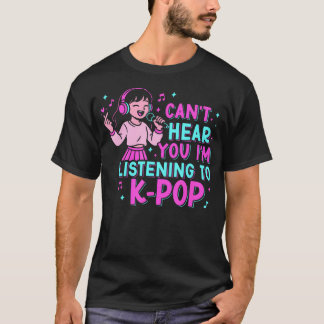 かわいいKポップラバーのために聞こえない Tシャツ