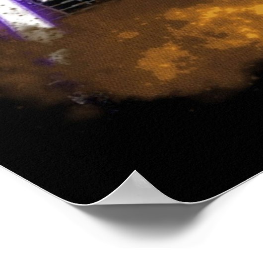 かわいいK手で街を破壊するレーザー猫 ポスター (角)