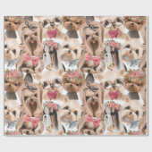 かわいいKIdsヨークシャーテリアパピー誕生日 ラッピングペーパー (フラット)