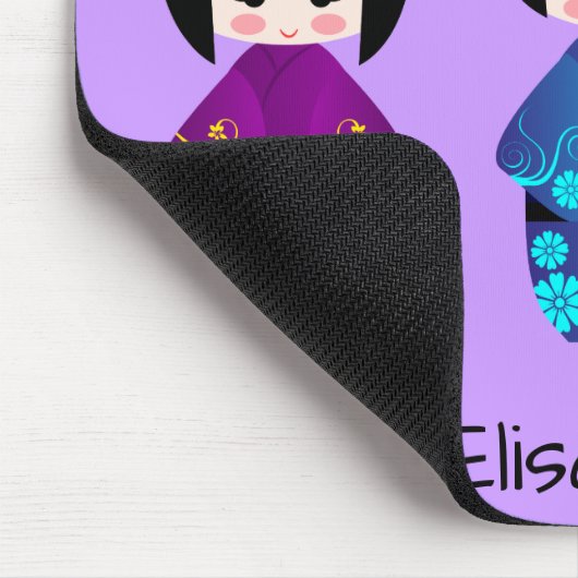 かわいいkokeshiの人形の漫画の名前 マウスパッド (コーナー)