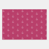 かわいいlet雪の赤メリークリスマス引用文ギフト ラッピングペーパーシート (正面2)