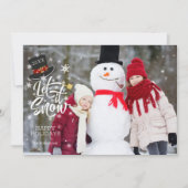 かわいいLET雪のGREETINGカスタムフォトオーバーレイ シーズンカード (正面)