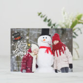 かわいいLET雪のGREETINGカスタムフォトオーバーレイ シーズンカード (スタンド正面)