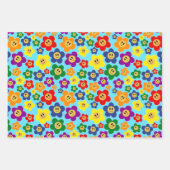 かわいいLGBTのレインボーフラワーパターン ラッピングペーパーシート (正面3)