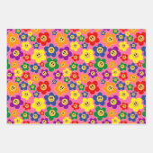 かわいいLGBTのレインボーフラワーパターン ラッピングペーパーシート (正面2)