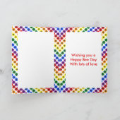 かわいいLGBTビー誇りを持ったレインボー&フラワー誕生日 カード (内部)