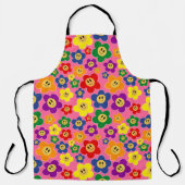 かわいいLGBTレインボーフラワーパターン – ピンク エプロン (正面)