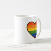 かわいいLGBTQ+プライドハート コーヒーマグカップ (正面右)
