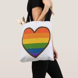 かわいいLGBTQ+プライドハート トートバッグ