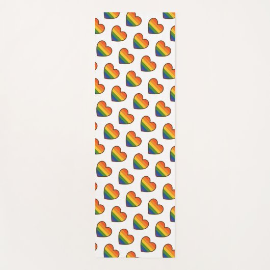 かわいいLGBTQ+プライドハート ヨガマット (正面)