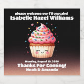 かわいいL'ilカップケーキ散策ベビーシャワーへようこそ スパークリングワインラベル (シングルラベル)