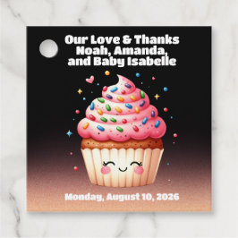 かわいいL'ilカップケーキ散策ベビーシャワーへようこそ フェイバータグ