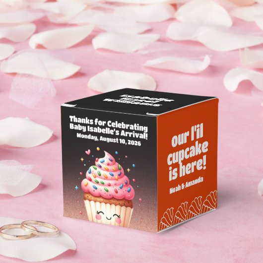 かわいいL'ilカップケーキ散策ベビーシャワーへようこそ フェイバーボックス (ウェディング)