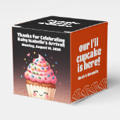 かわいいL'ilカップケーキ散策ベビーシャワーへようこそ フェイバーボックス (正面サイド)