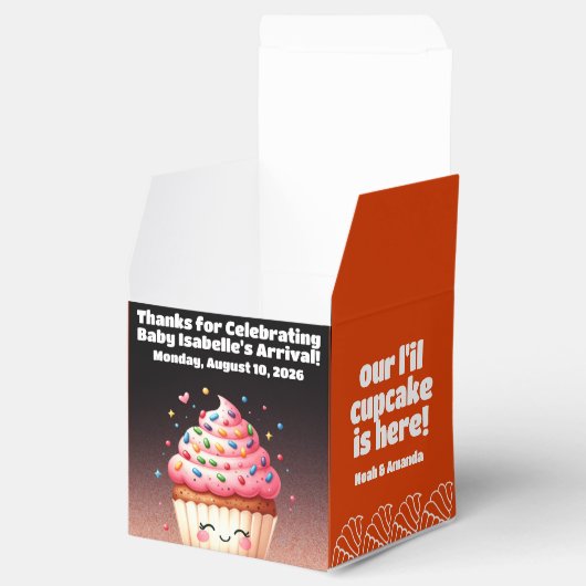 かわいいL'ilカップケーキ散策ベビーシャワーへようこそ フェイバーボックス (オープン)