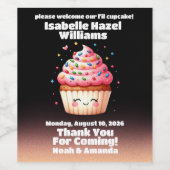 かわいいL'ilカップケーキ散策ベビーシャワーへようこそ ワインラベル (シングルラベル)