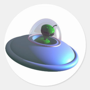 かわいいLil UFOステッカー ラウンドシール