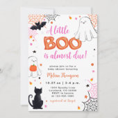 かわいいLiTleブハロウィンガールベイビーシャワー 招待状 (正面)