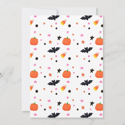 かわいいLiTleブハロウィンガールベイビーシャワー 招待状 (裏面)